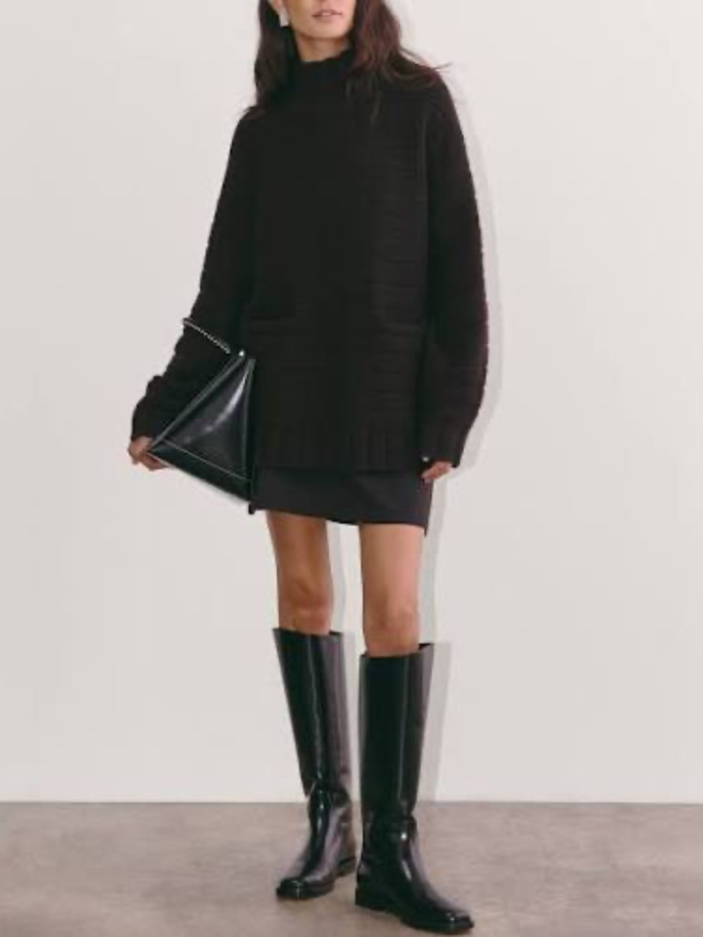 Everlane Black Knee-High leather riding boot Size 7.5-NEW
